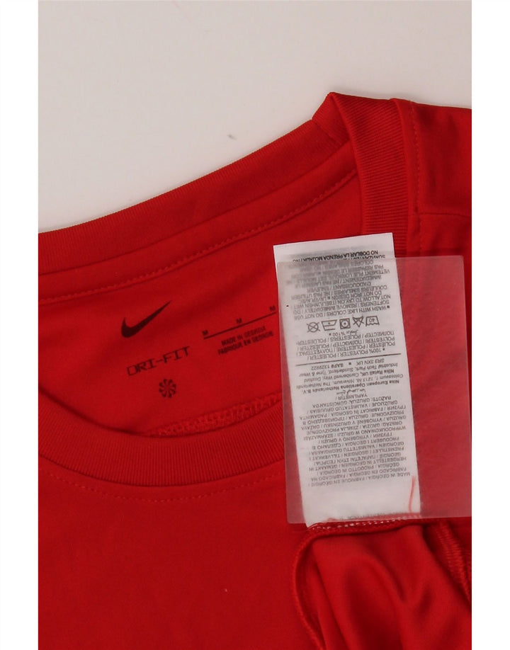 Nike muška Dri Fit majica dugih rukava srednje crvene boje od poliestera