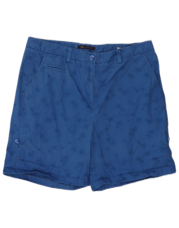 Marks & Spencer ženske chino kratke hlače UK 14 Large W34 plavi pamuk havajski