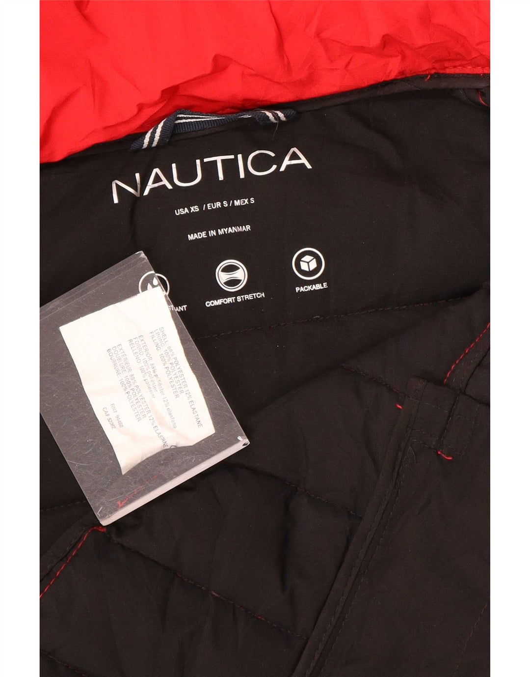 Nautica ženska podstavljena jakna s kapuljačom UK 6 XS crveni poliester