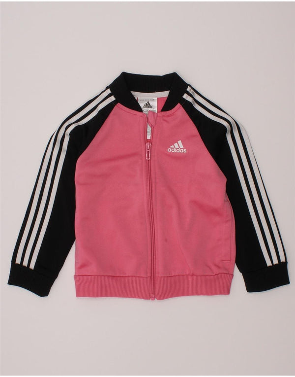 ADIDAS Gornja jakna trenirke za djevojčice 18-24 mj. Pink Colourblock