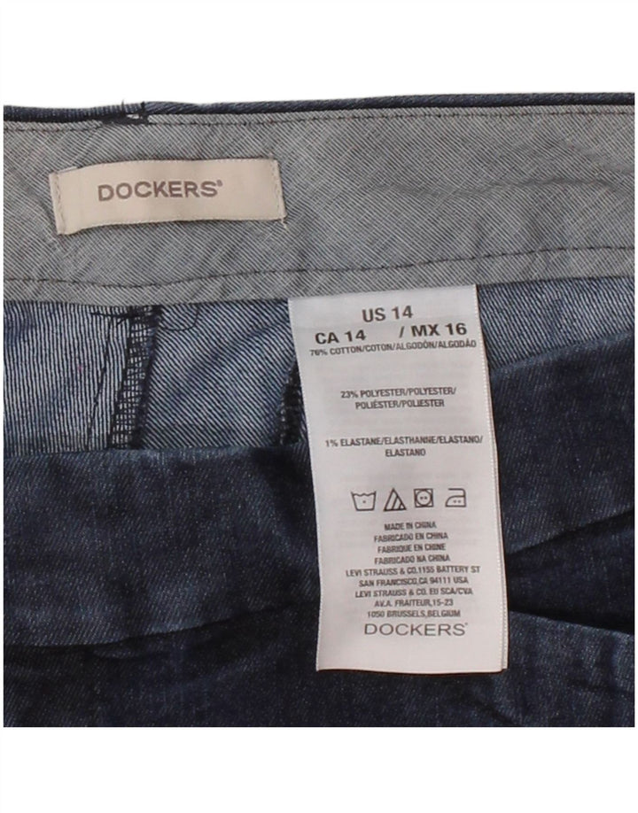 DOCKERS Womens Cropped Jeans US 14 XL W34 L22 Navy Blue Polyester