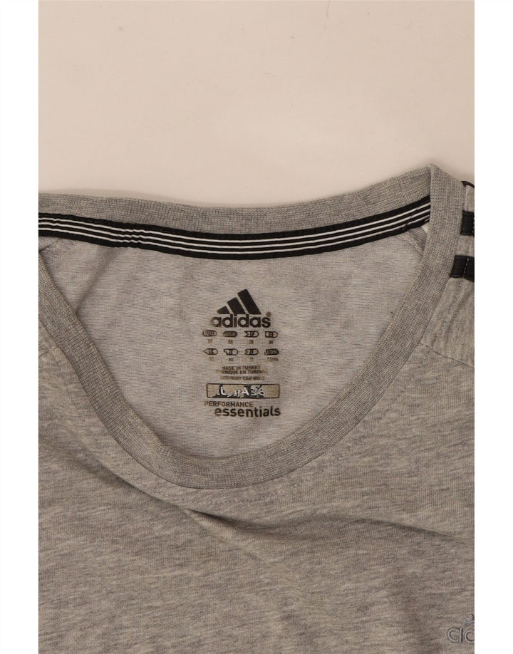 ADIDAS Mens Clima 365 T-Shirt Top Medium Grey Cotton Vintage Adidas and Second-Hand Adidas from Messina Hembry 