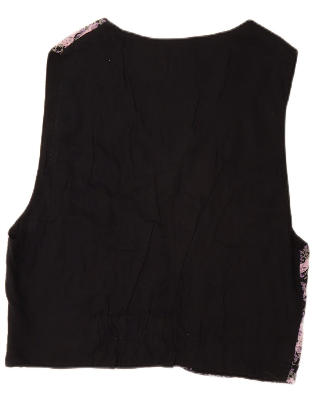 VINTAGE Muški prsluk IT 52/54 Velika crna cvjetna viskoza