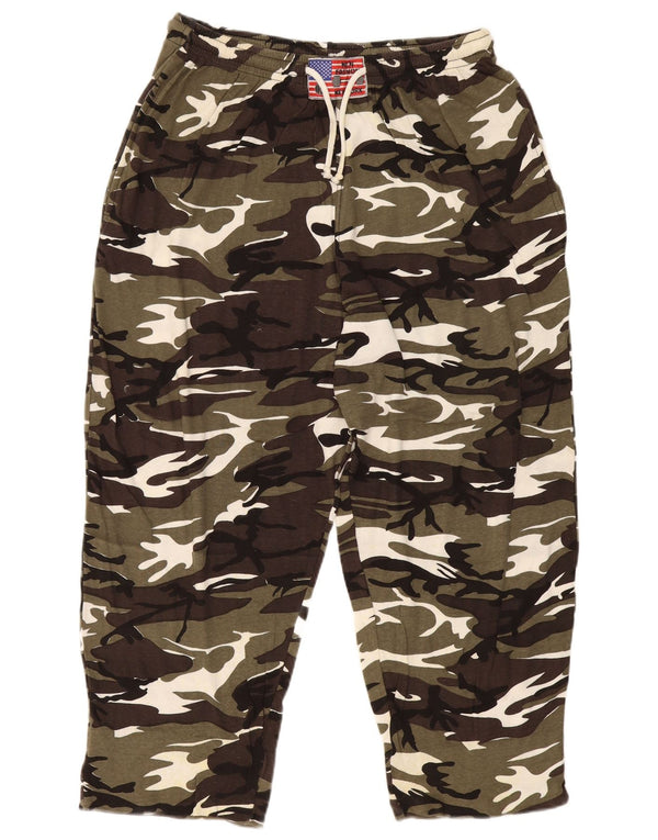 VINTAGE muške trenirke hlače 2XL zelene kamuflažne boje