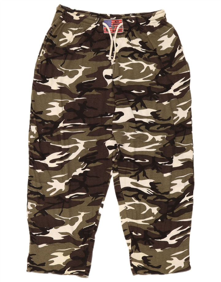 VINTAGE muške trenirke hlače 2XL zelene kamuflažne boje