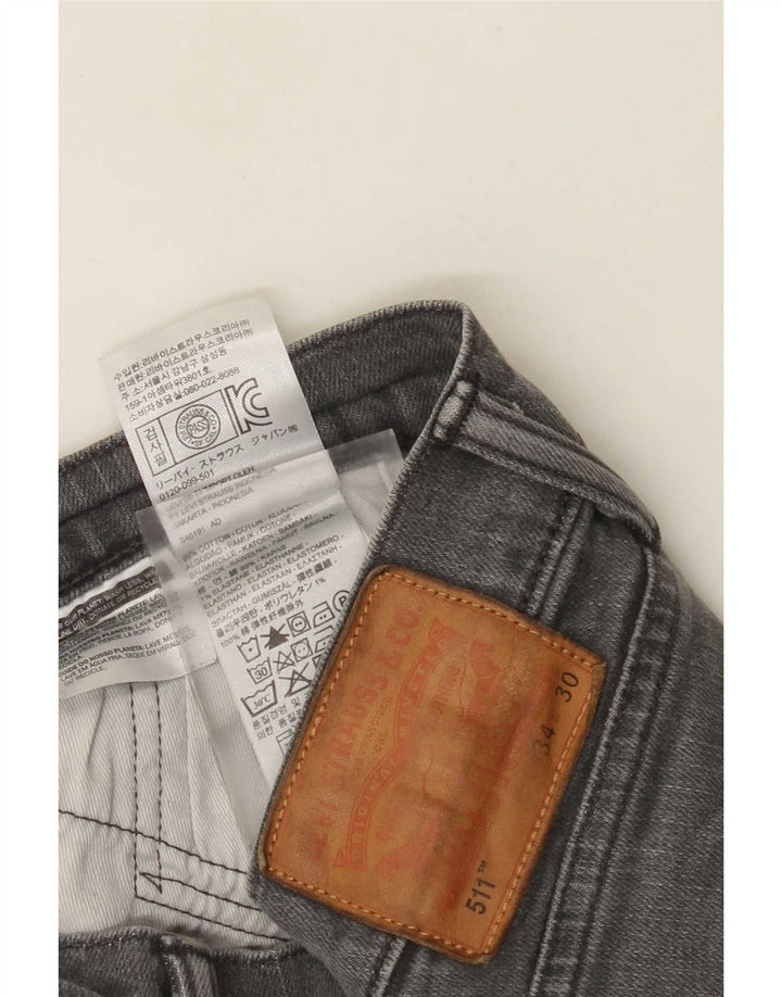 Levi's muške uske traperice W34 L30 sivi pamuk