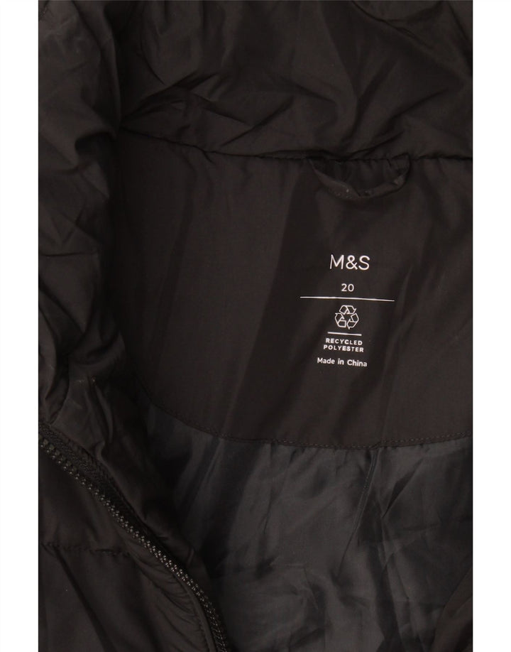 Marks & Spencer ženska podstavljena jakna UK 20 2XL crni poliester