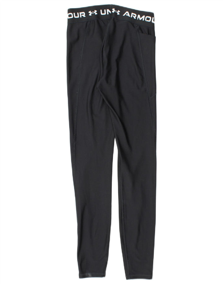 UNDER ARMOUR Womens Graphic Leggings UK 6 XS  Black Polyester