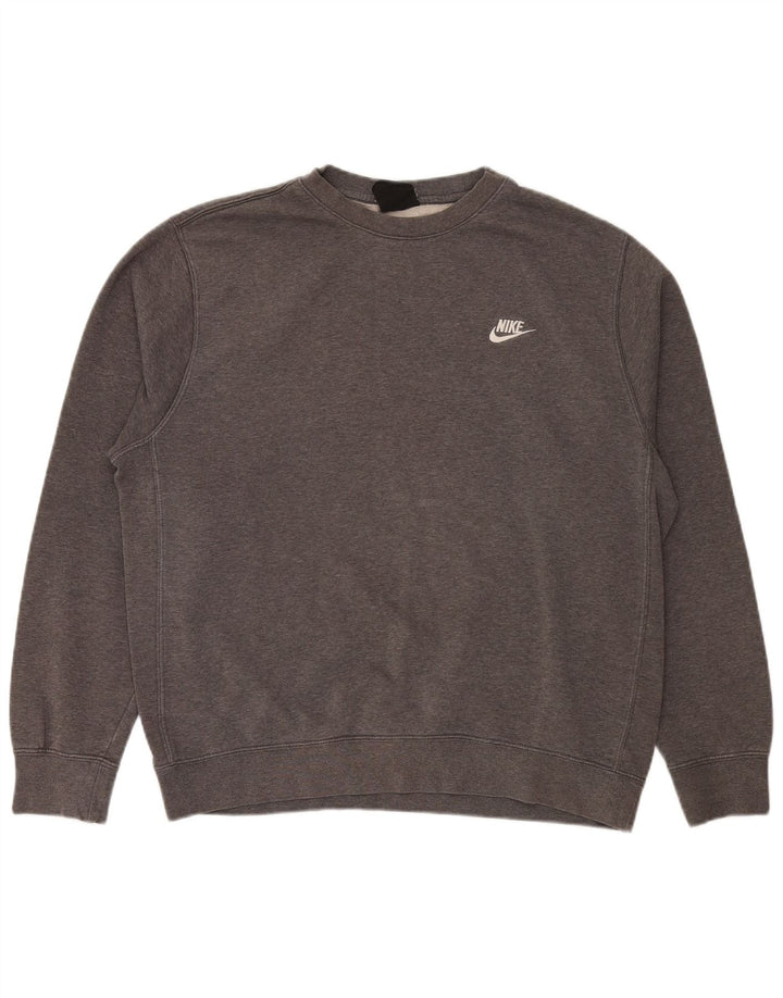 NIKE Mens Sweatshirt Jumper Large Grey Cotton