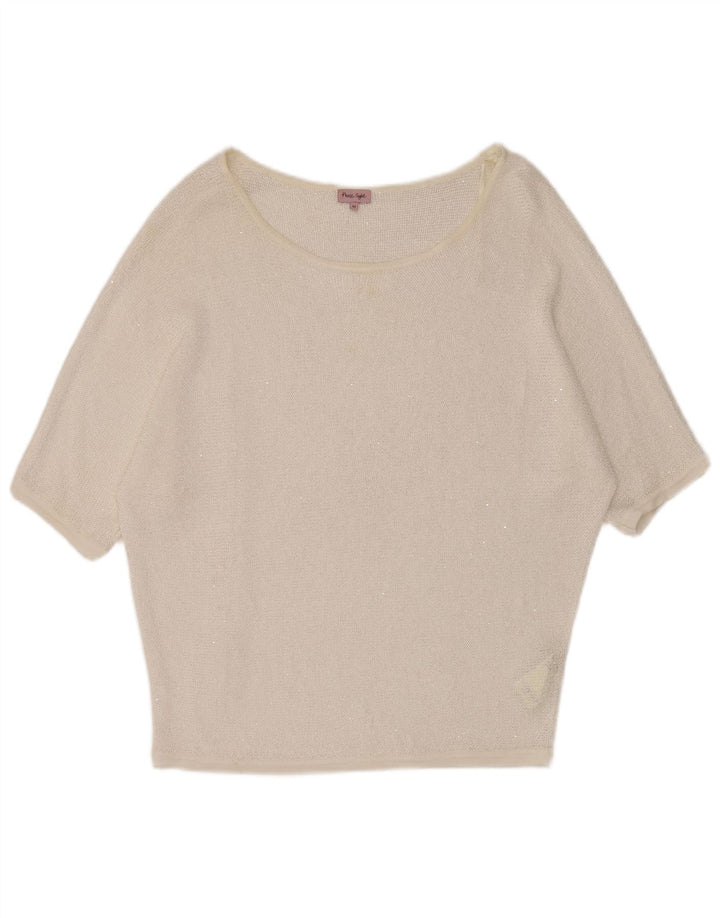 Phase Eight, veliki ženski džemper s veznim izrezom UK 14 srednje bijele boje