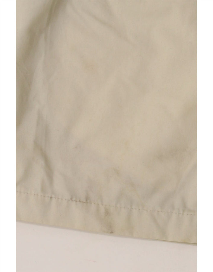VINTAGE Womens Hooded Windbreaker Coat UK 16 Large Off White Polyester Vintage Vintage and Second-Hand Vintage from Messina Hembry 