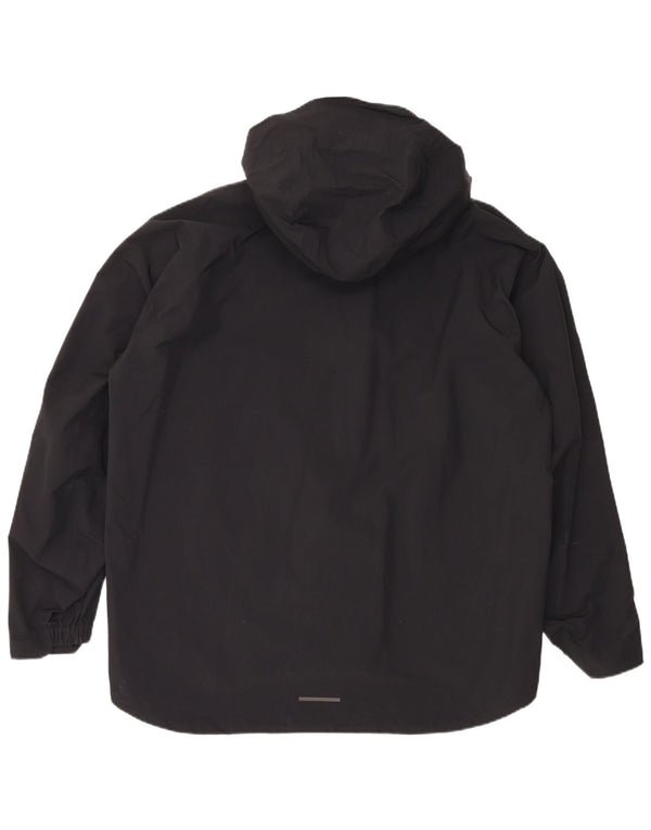 ADIDAS muška kišna jakna s kapuljačom s grafičkim motivima UK 42 XL crni poliamid