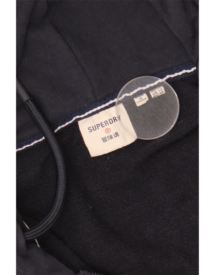 SUPERDRY ženski pulover s kapuljačom s patentnim zatvaračem UK 16 Veliki tamnoplavi
