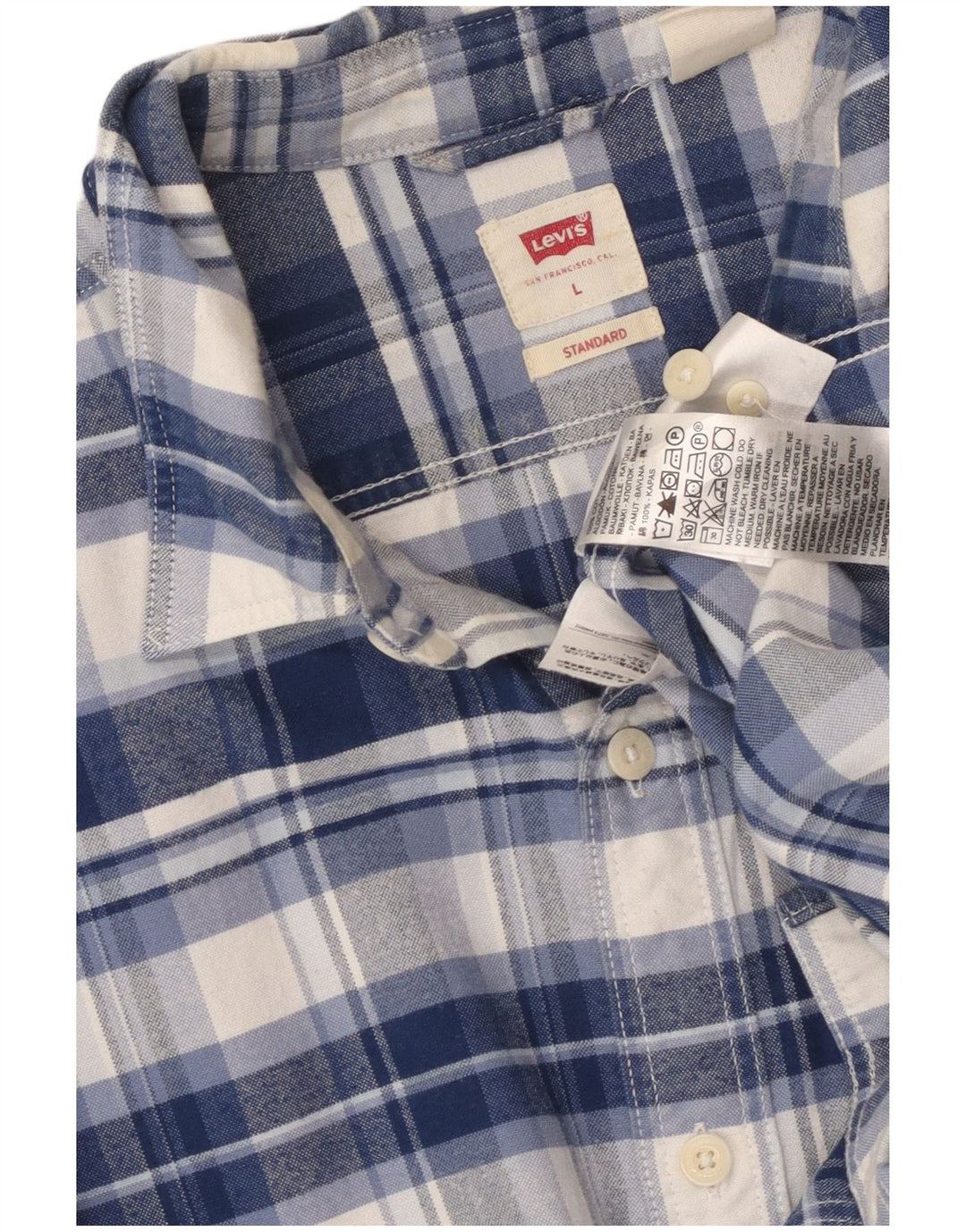 LEVI'S muška flanelska košulja standardnog kroja, veliki plavi karirani pamuk