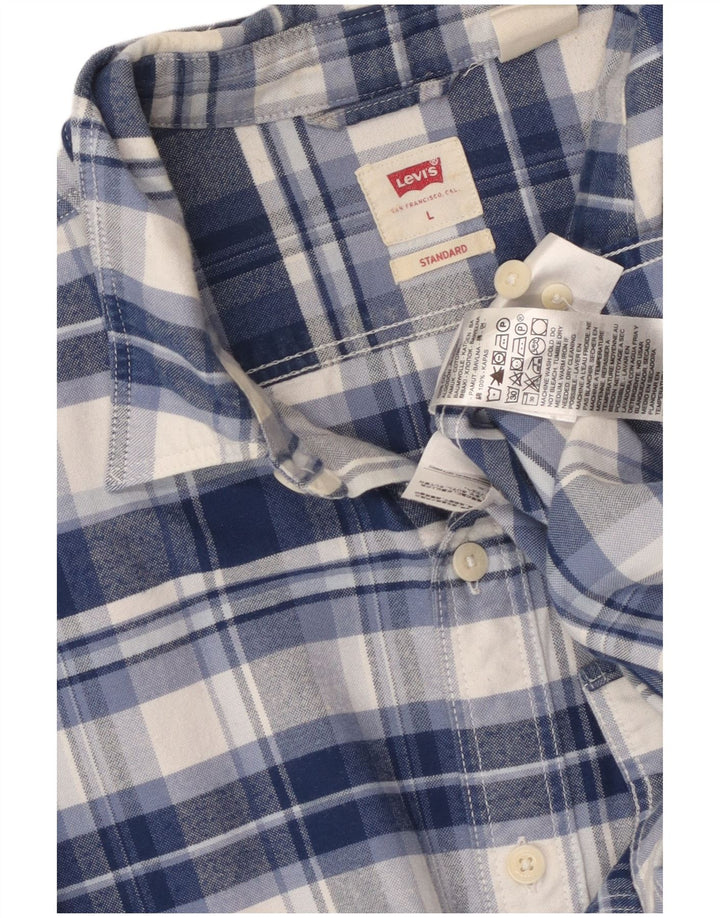 LEVI'S muška flanelska košulja standardnog kroja, veliki plavi karirani pamuk