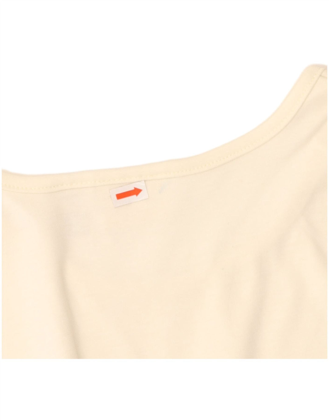 L.L.BEAN Womens Crop Vest Top UK 14 Medium Off White Cotton