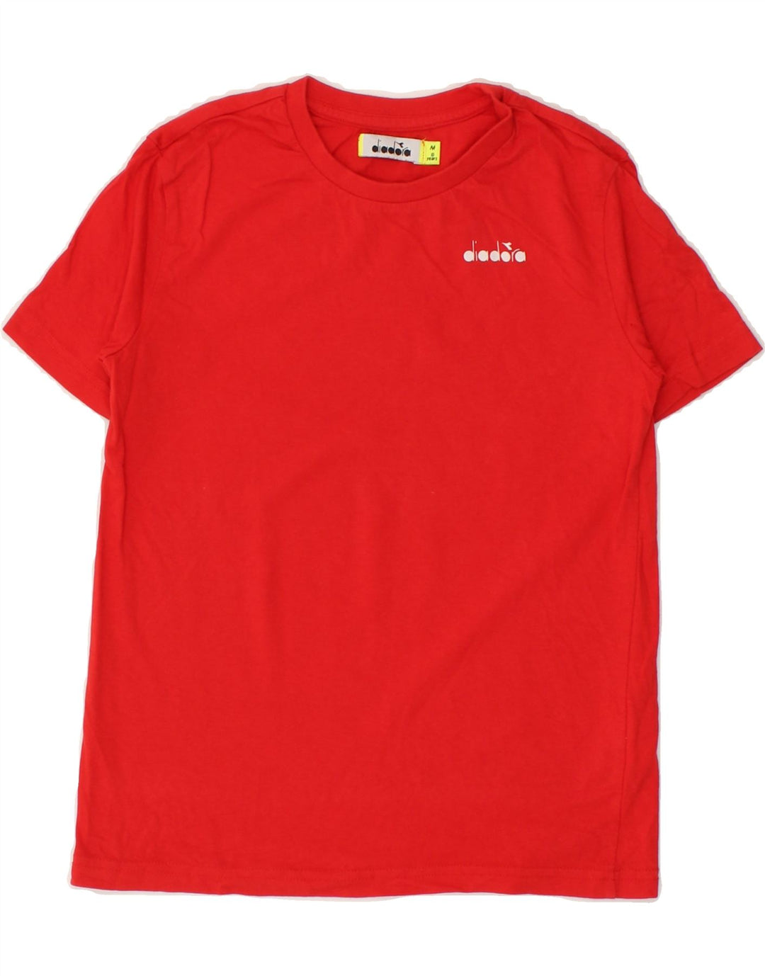 DIADORA Boys T-Shirt Top 7-8 Years Medium  Red Cotton Vintage Diadora and Second-Hand Diadora from Messina Hembry 