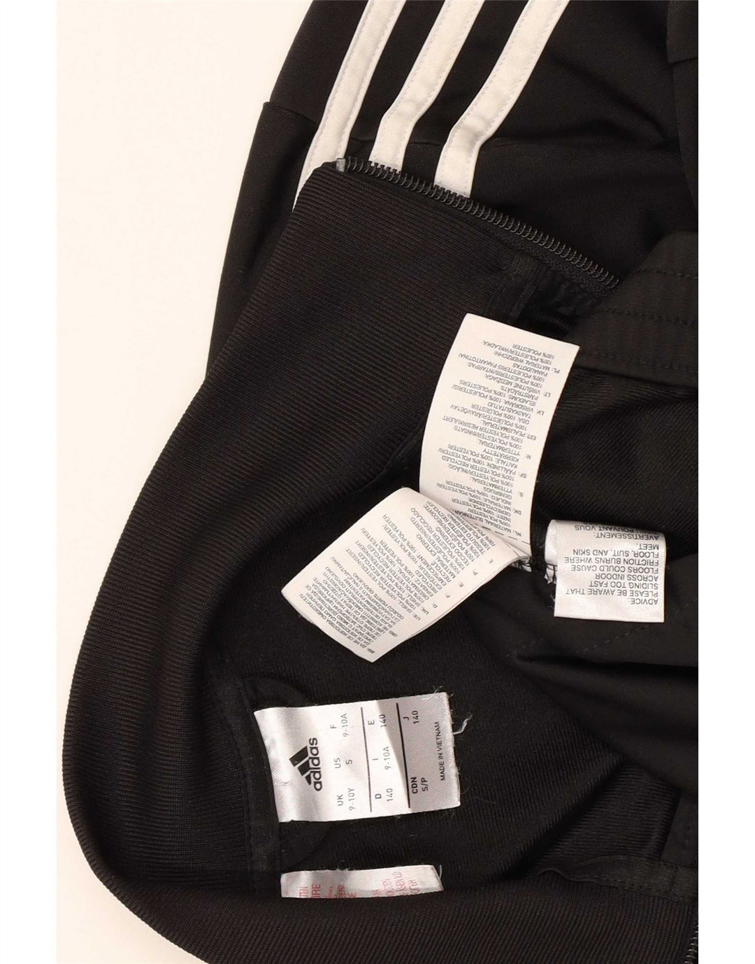 Gornja jakna od trenirke Adidas za dječake 9-10 godina, crni poliester