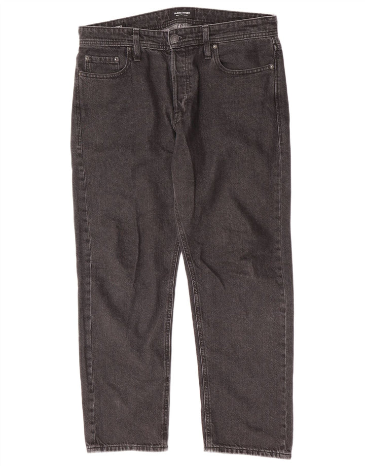 Jack & Jones muške ravne traperice W32 L27 sivi pamuk