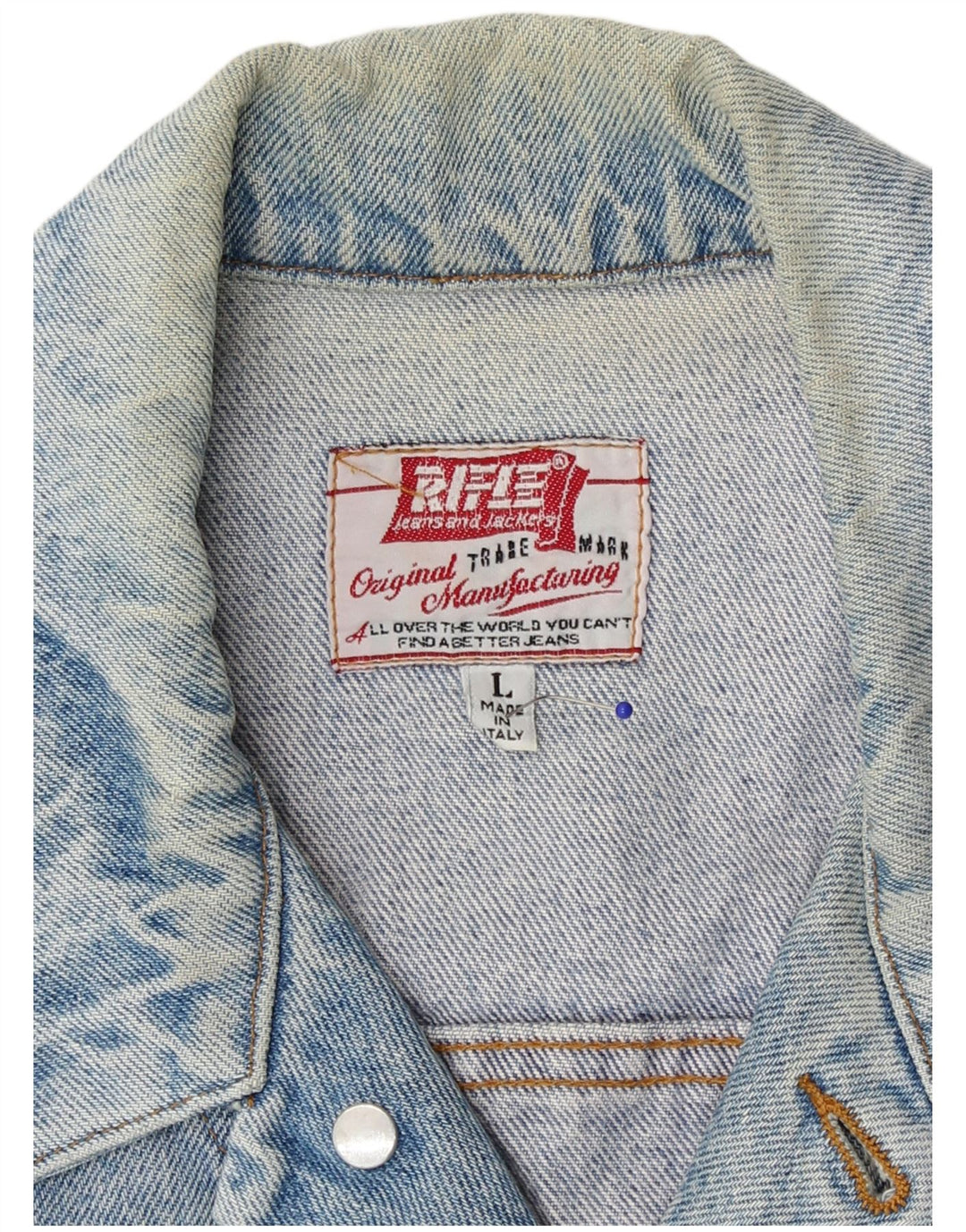 Muška traper jakna Rifle UK 40 Large Blue Cotton