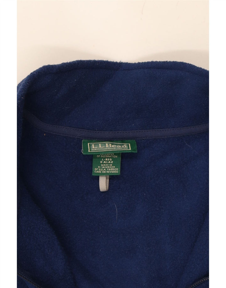 L.L.BEAN Mens Fleece Jacket UK 40 Large Navy Blue Polyester Vintage L.L.Bean and Second-Hand L.L.Bean from Messina Hembry 