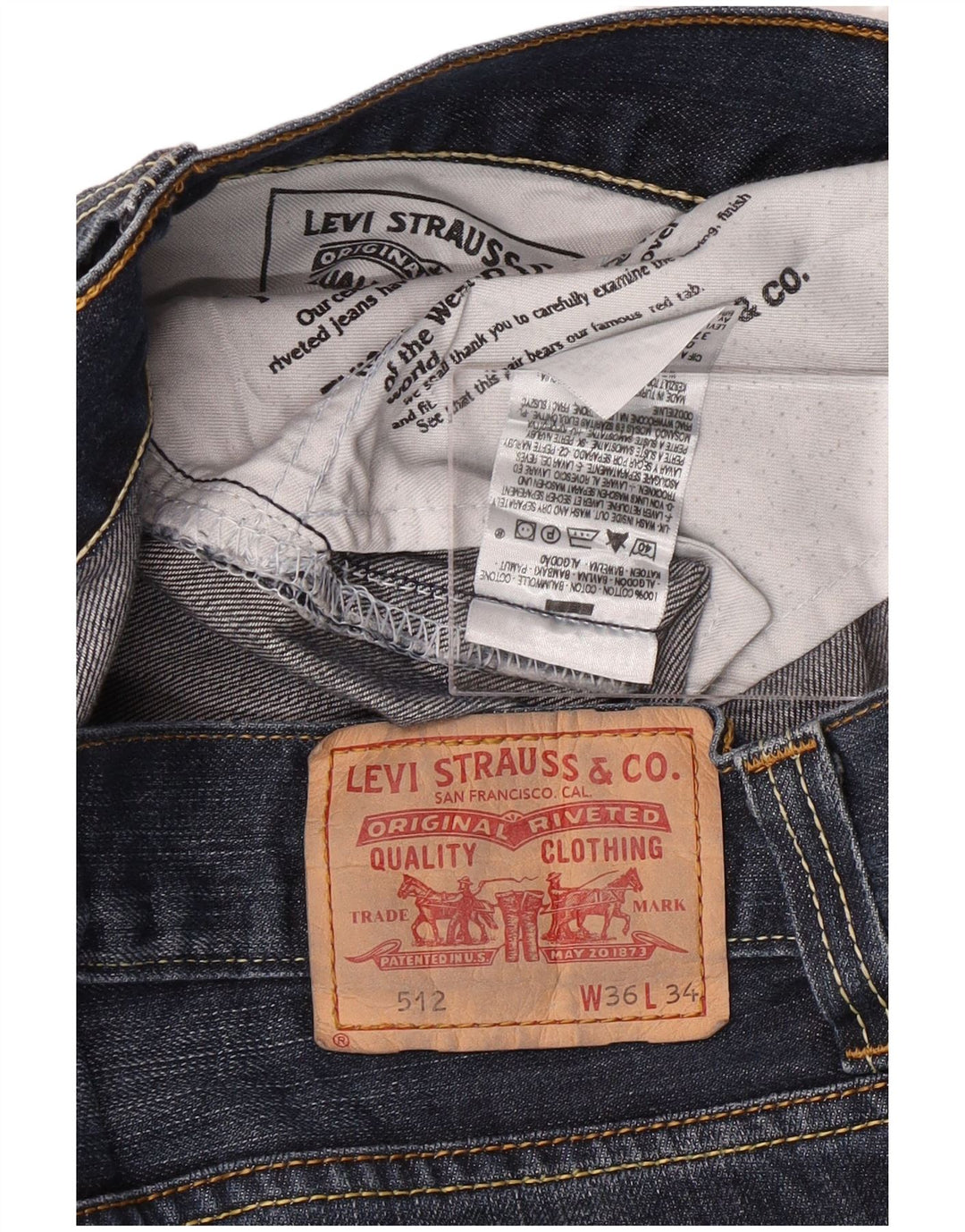 LEVI'S muške 512 Bootcut traperice W36 L34 Plava