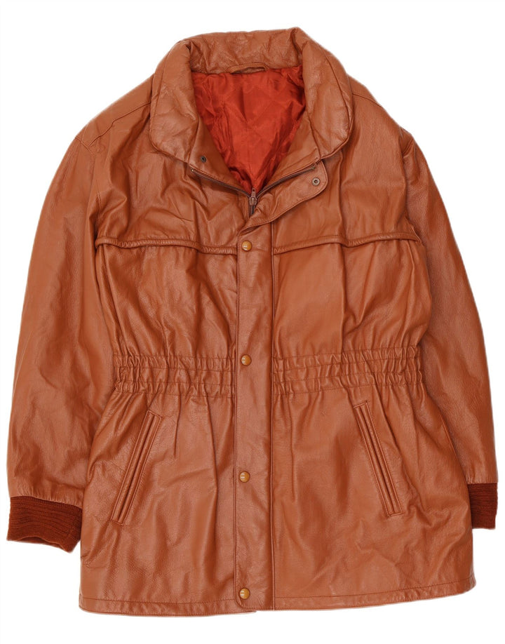 Vintage ženska kožna jakna UK 10 Mala smeđa