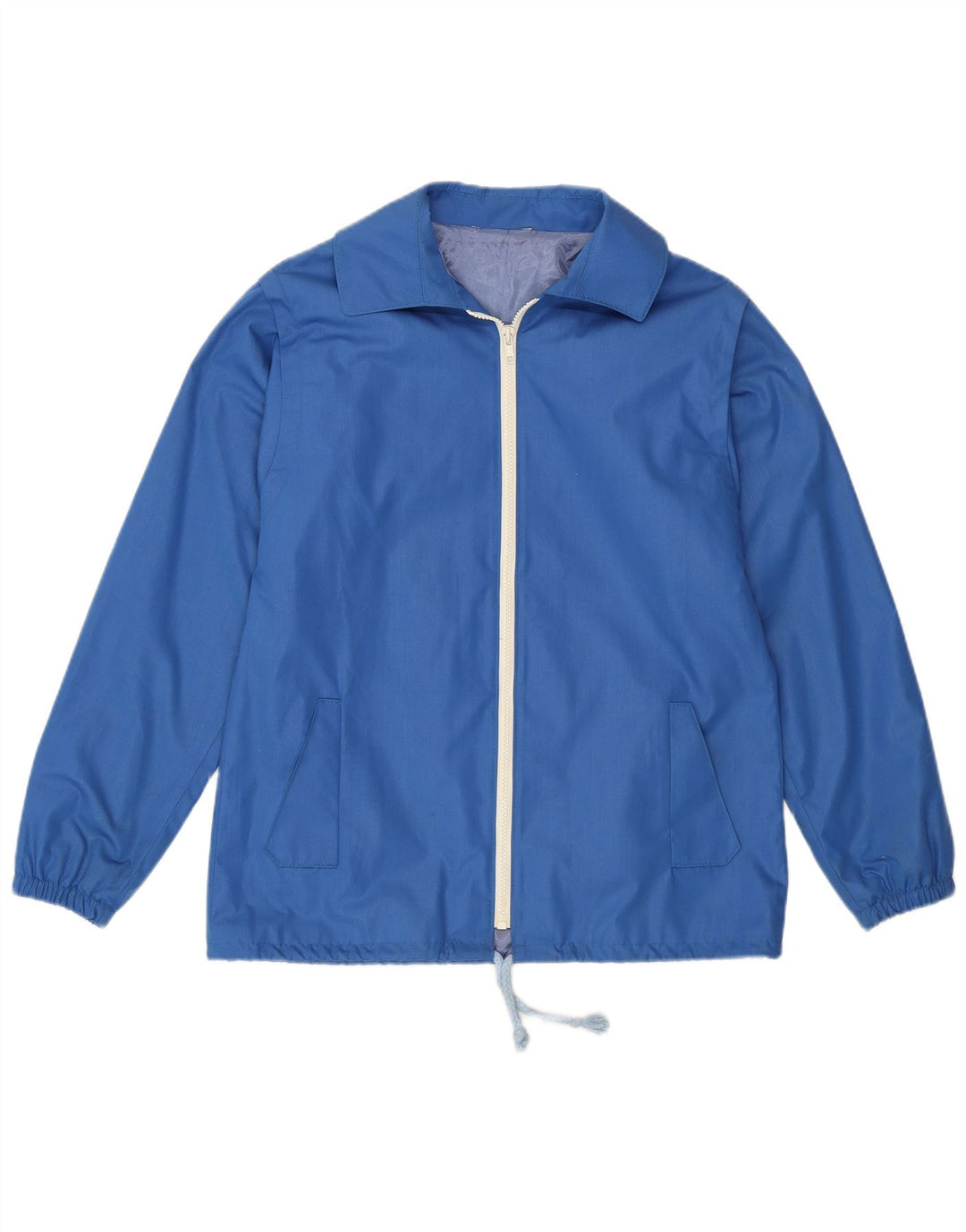 VINTAGE ženska bomber jakna UK 12 srednje plavi poliester