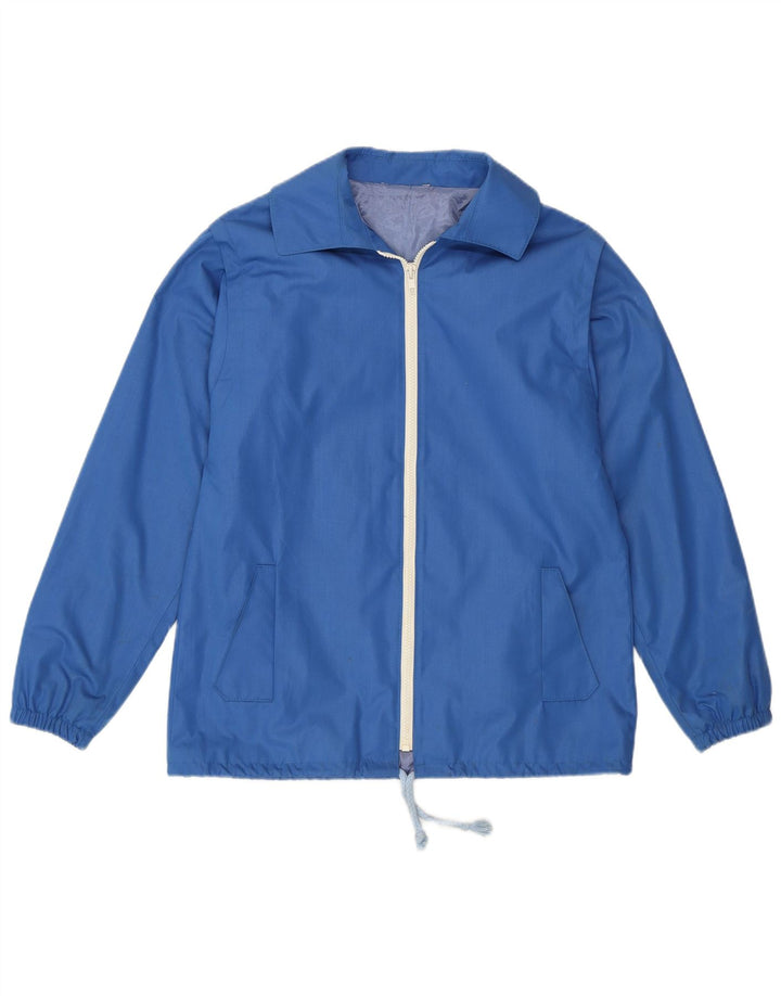 VINTAGE ženska bomber jakna UK 12 srednje plavi poliester