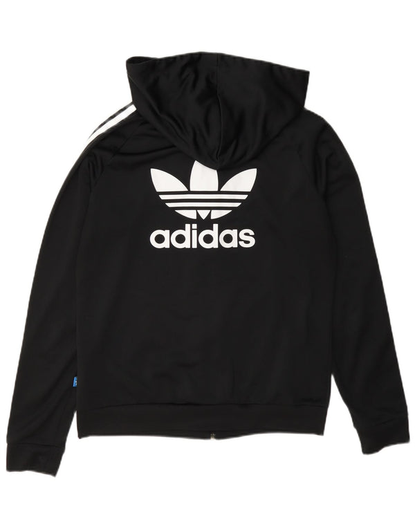 Adidas ženski džemper s kapuljačom s patentnim zatvaračem UK 12 srednji crni poliester