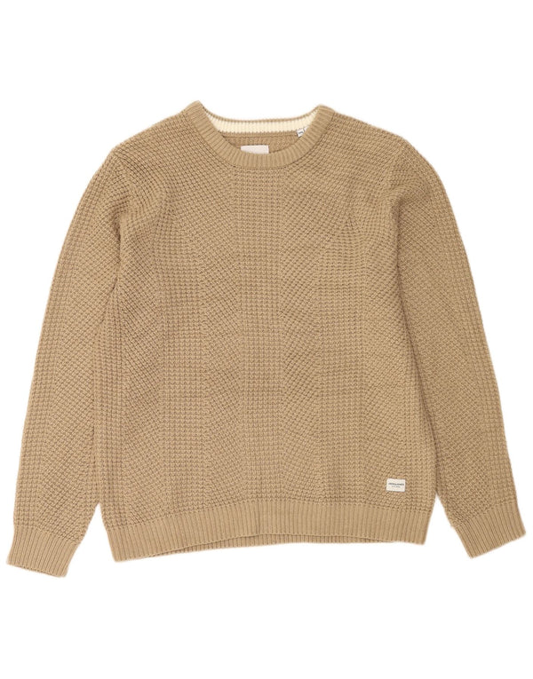 Jack & Jones muški džemper s okruglim izrezom 2XL bež akril