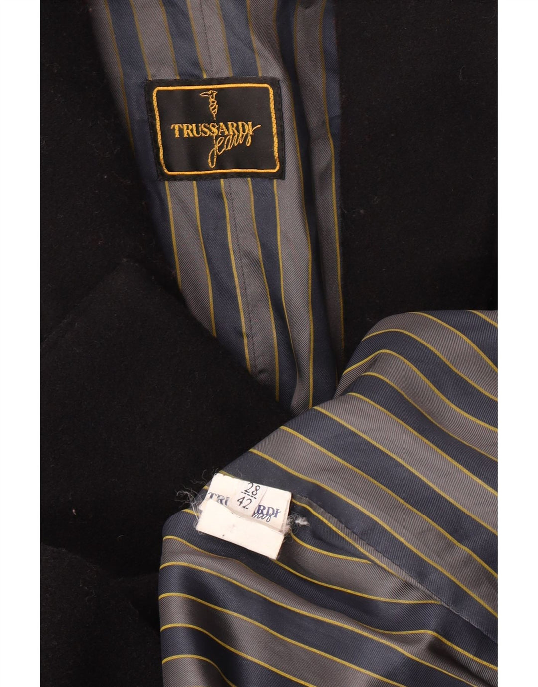 Trussardi Jeans ženski kaput s dvostrukim kopčanjem IT 42 srednje crna djevičanska vuna