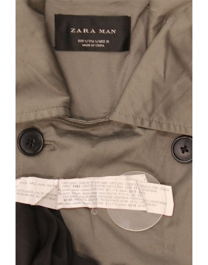 Zara muški trenč kaput UK 36 mali kaki poliester