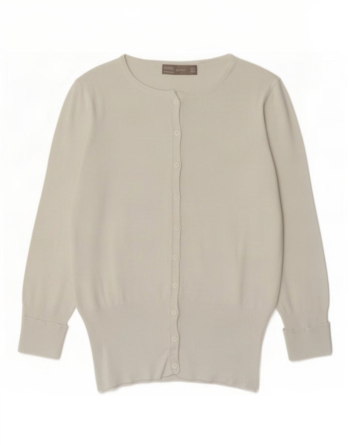 Zara ženski kardigan pulover UK 12 srednje bijele viskoze
