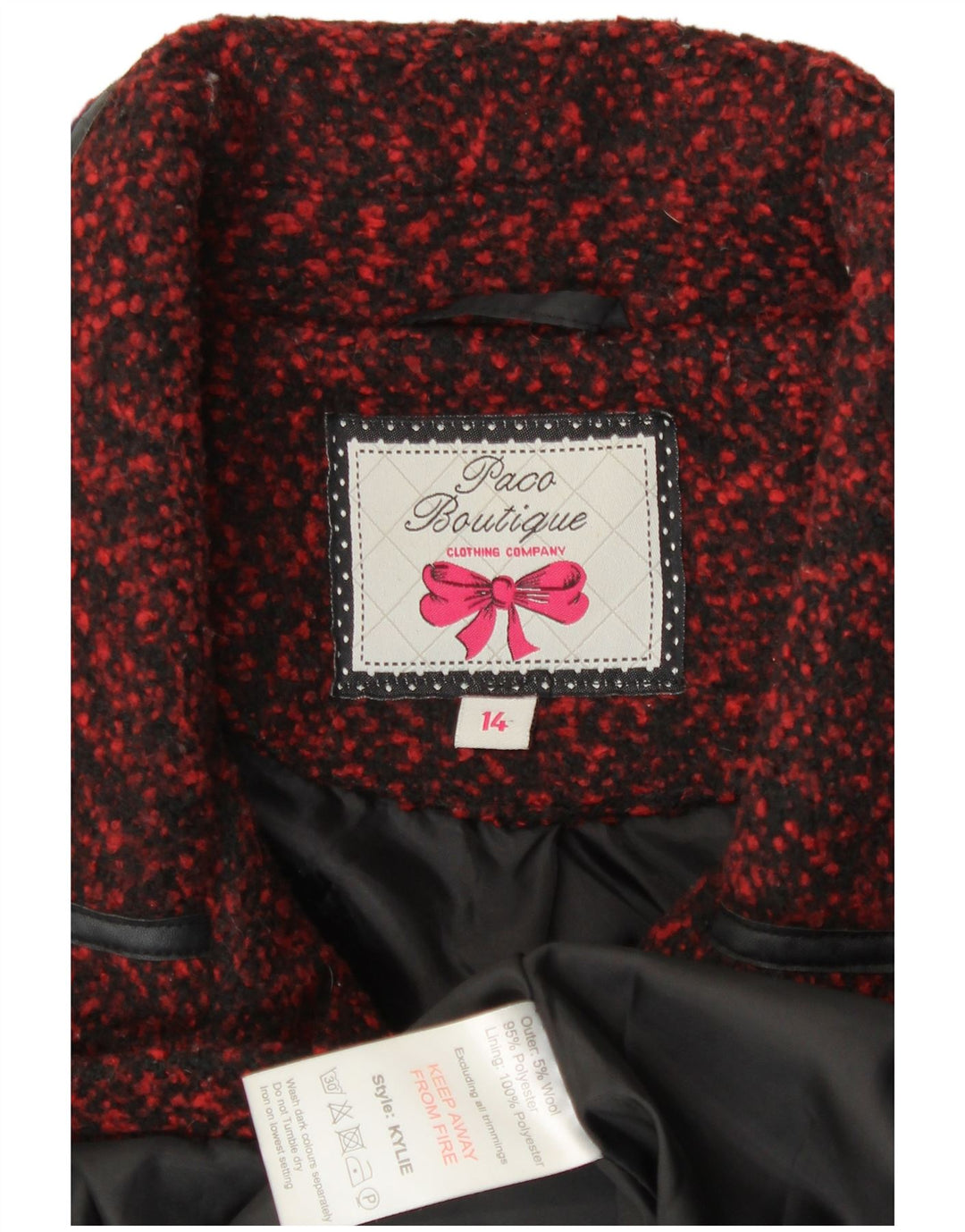 Paco Boutique Ženska jakna s 3 gumba UK 14 Srednji bordo poliester