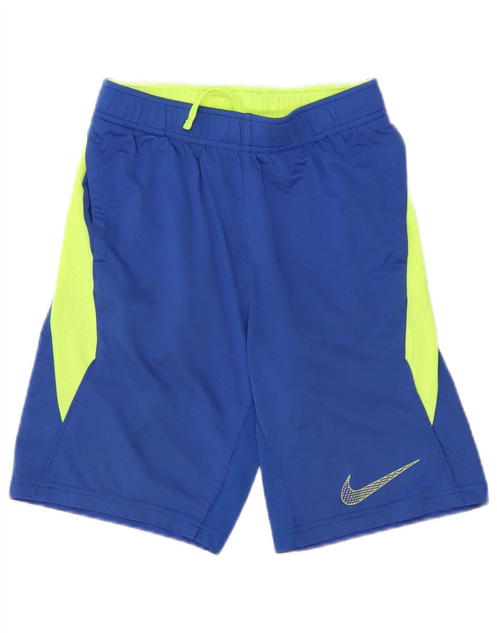 Nike Boys Dri Fit Sport Shorts 8-9 Years Small Blue Colourblock Poliester