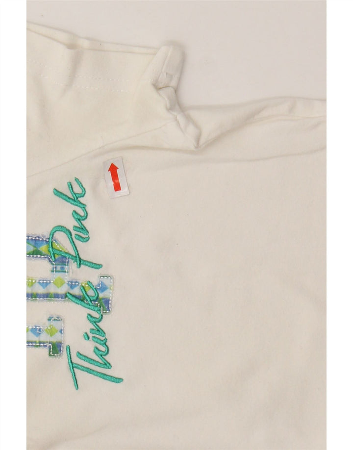 THINK PINK Ženska grafička polo majica UK 8 Mala bijela pamučna