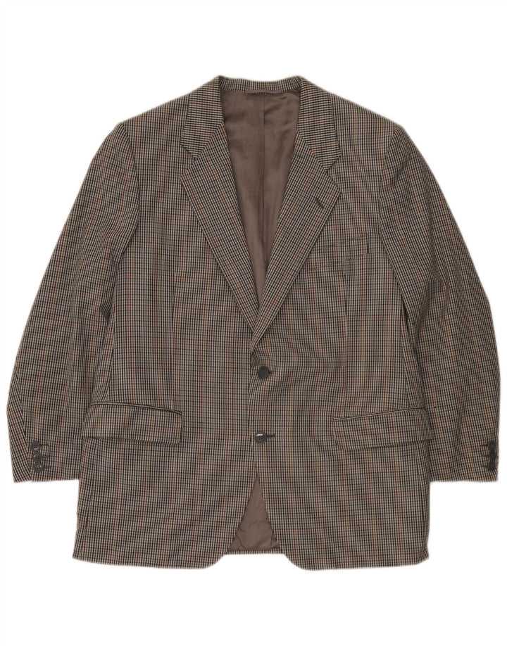 Vintage muška jakna sa 2 gumba UK 38 srednje siva houndstooth