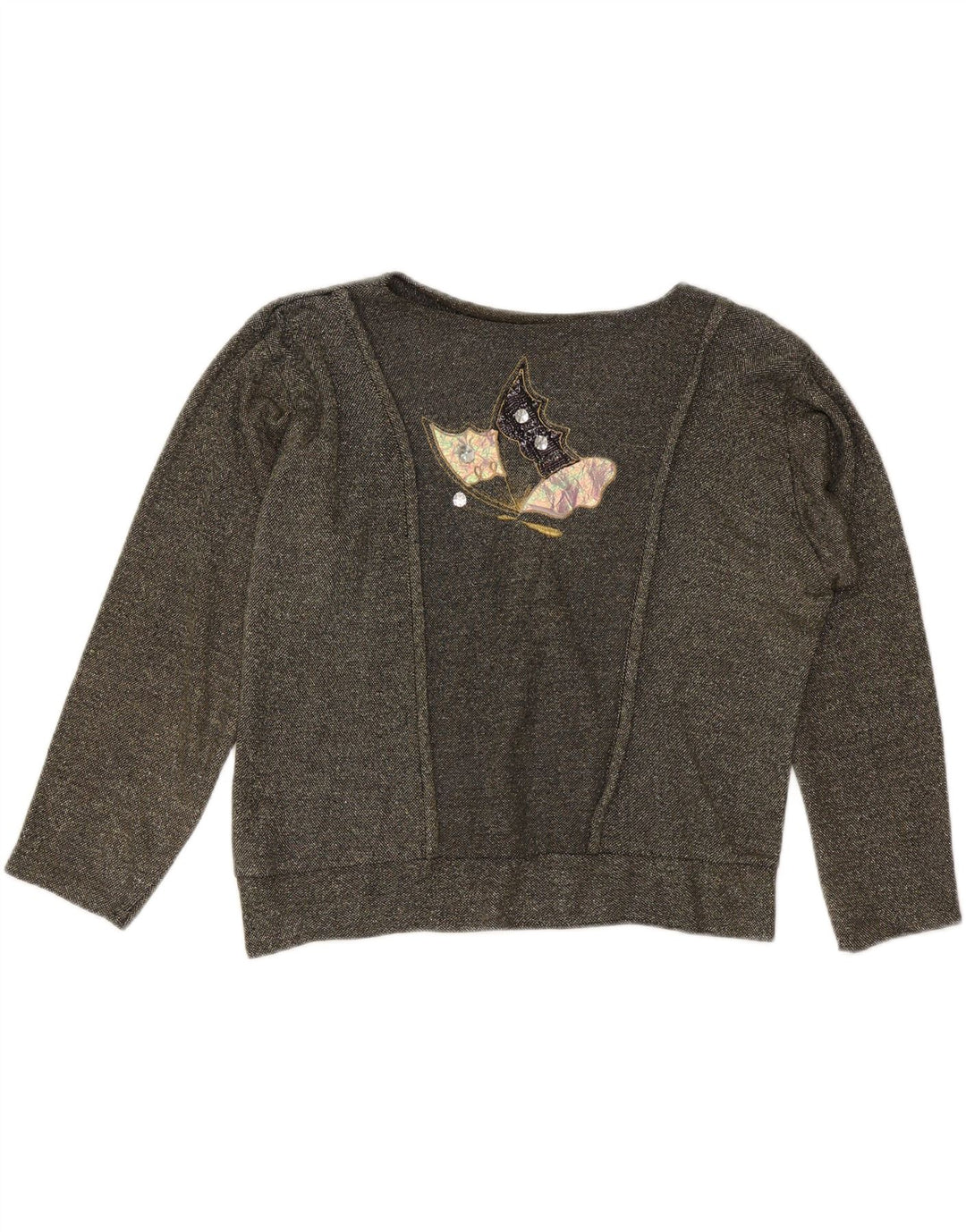 VINTAGE Ženska prekomjerna trenirka s grafičkim motivima UK 10 Mala siva