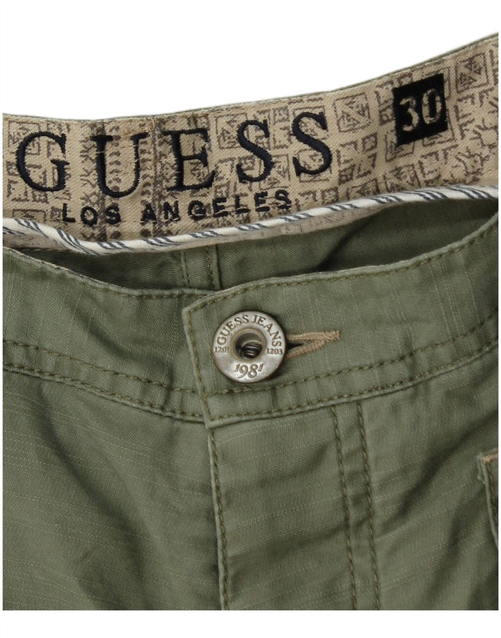 Muške kratke kargo hlače Guess W30, srednji kaki pamuk