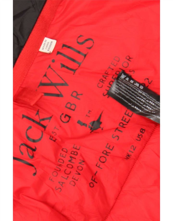 Jack Wills Ženska podstavljena jakna s kapuljačom UK 12 Srednji crni poliamid