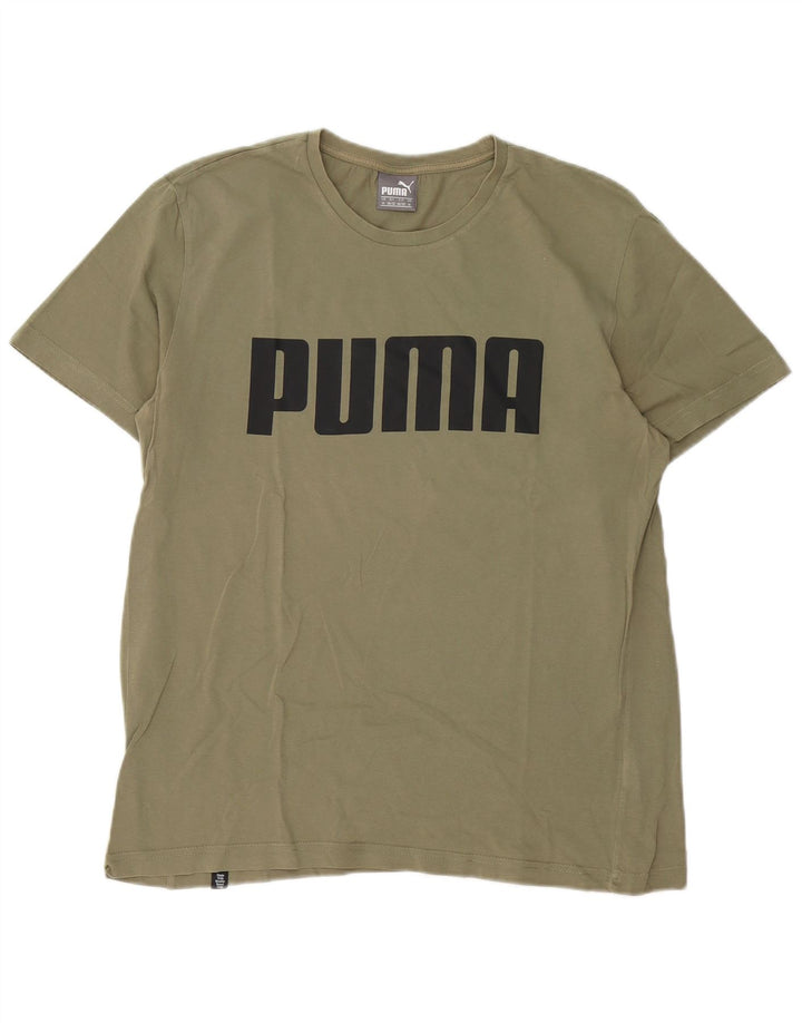 Puma muška majica s grafičkim motivima, srednji kaki pamuk