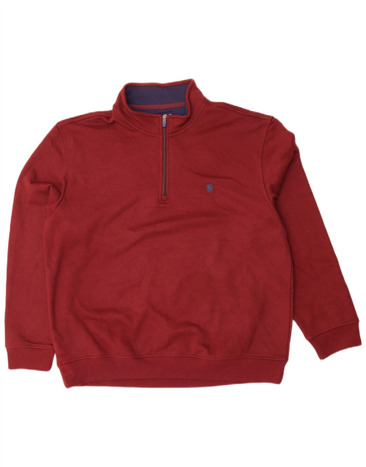 Izod muška majica s izrezom s patentnim zatvaračem XL kestenjasti poliester