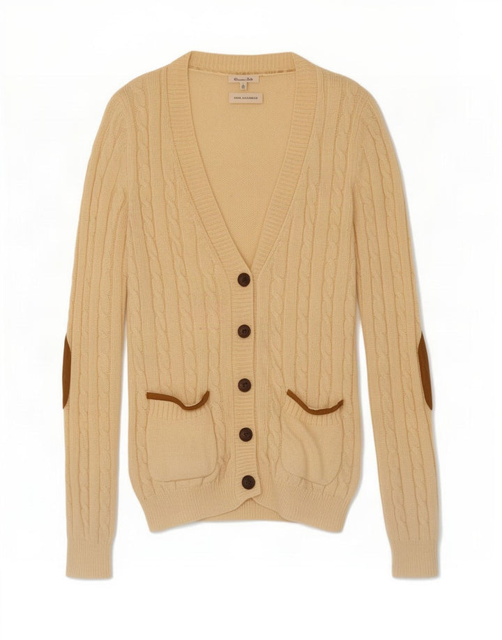 Massimo Dutti ženski kardigan pulover UK 14 Large Beige Wool