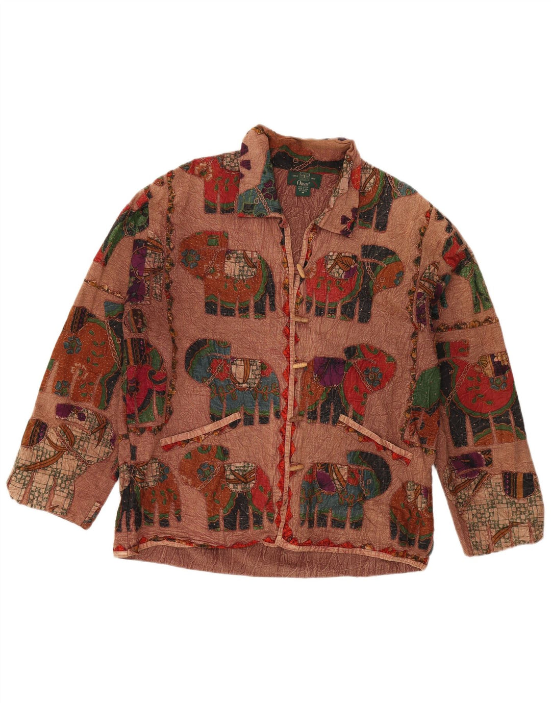 ORVIS ženska velika duffle jakna UK 14 srednje smeđi životinjski print