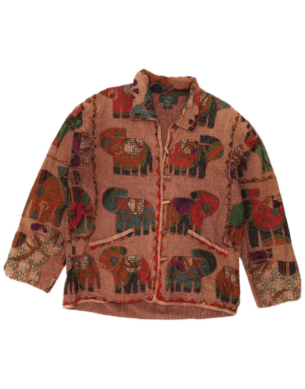 ORVIS ženska velika duffle jakna UK 14 srednje smeđi životinjski print