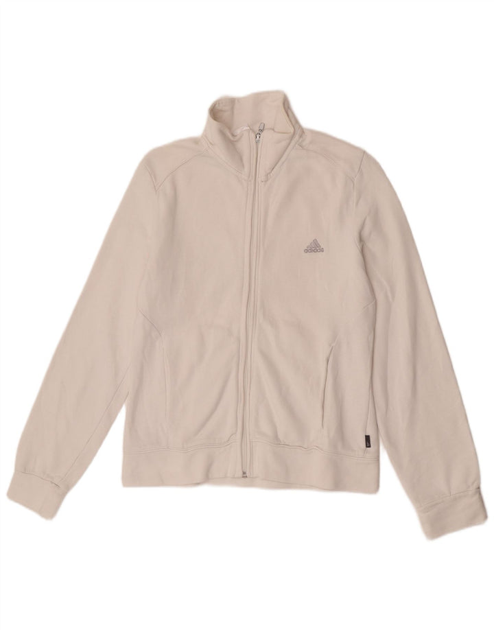 Adidas ženska gornja jakna trenirke UK 12 Srednje bijeli pamuk