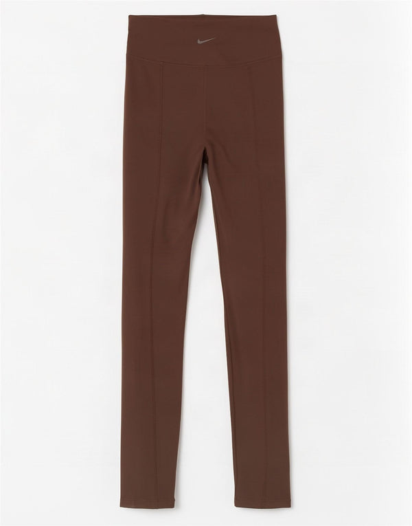 Nike Ženske Dri Fit Leggings UK 12 Medium Brown Polyester