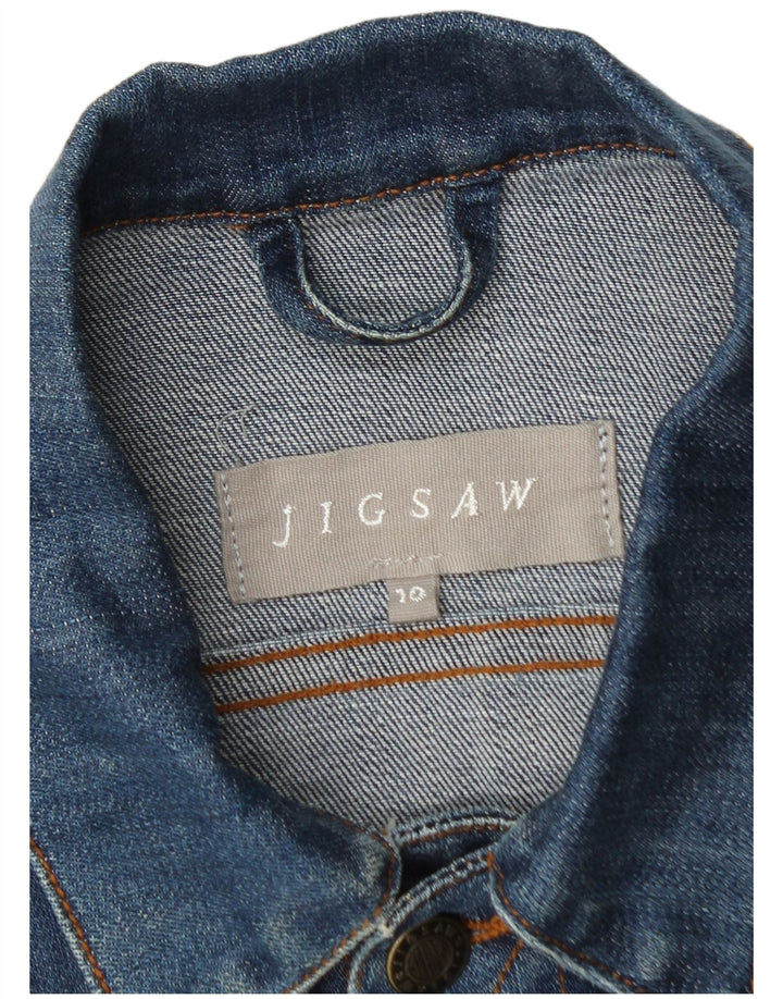 Jigsaw Ženska crop traper jakna UK 10 Mala plava pamuk