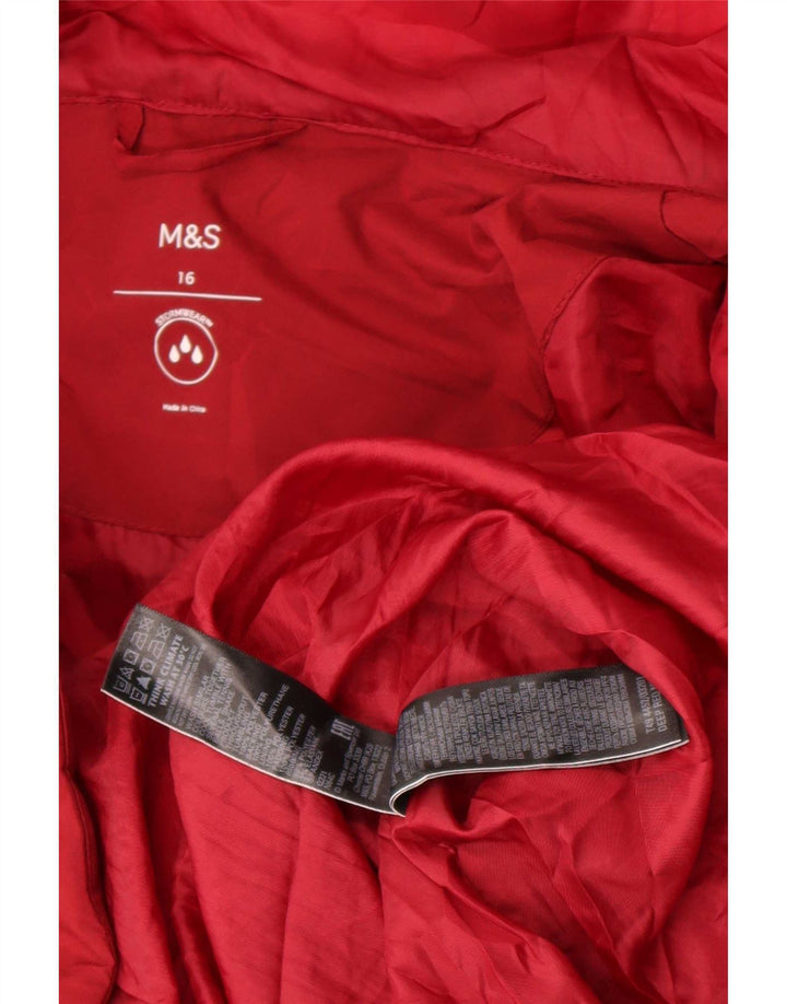 Marks & Spencer ženski preveliki podstavljeni kaput s kapuljačom UK 16 Large Red